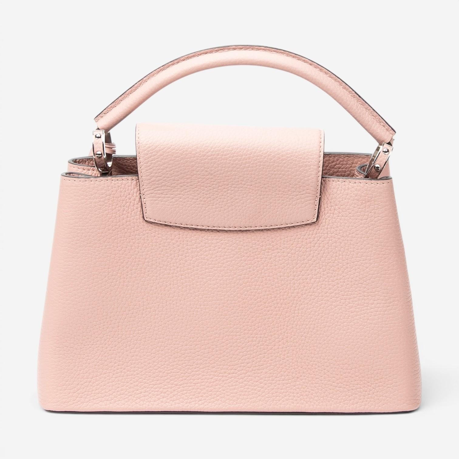 Louis Vuitton Capucines Rose Ballerine Leather Shoulder Bag ABC4775