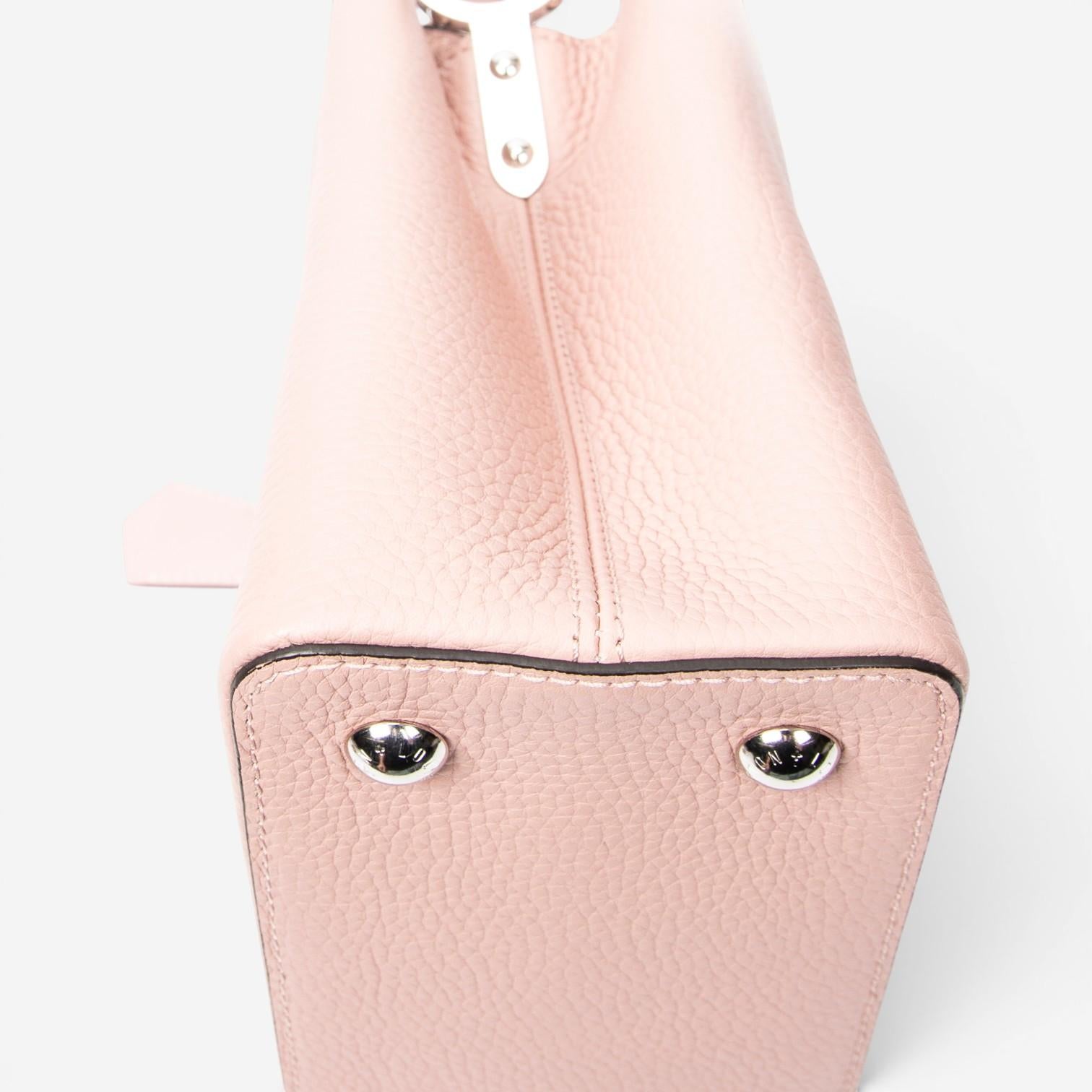 Louis Vuitton Capucines Rose Ballerine Leather Shoulder Bag ABC4775