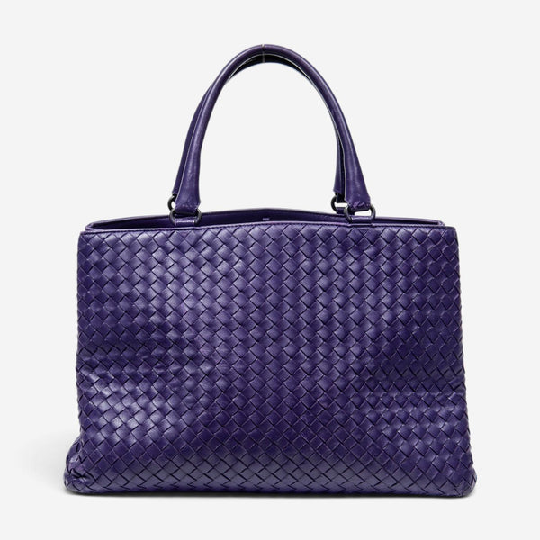 Bottega Veneta Milano Purple Calf Leather Tote Bag ABC6096