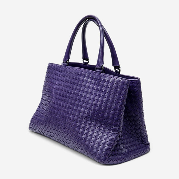 Bottega Veneta Milano Purple Calf Leather Tote Bag ABC6096