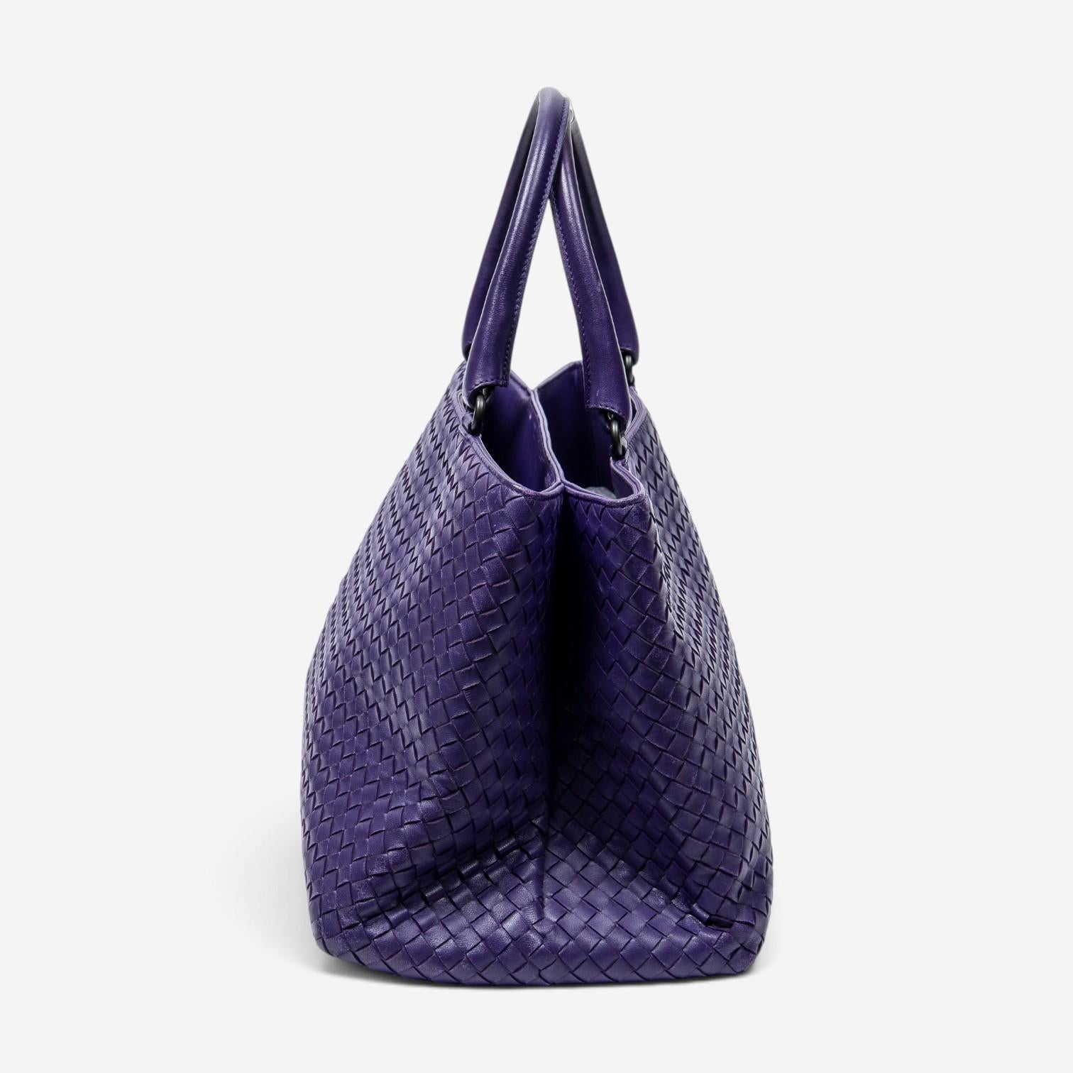 Bottega Veneta Milano Purple Calf Leather Tote Bag ABC6096