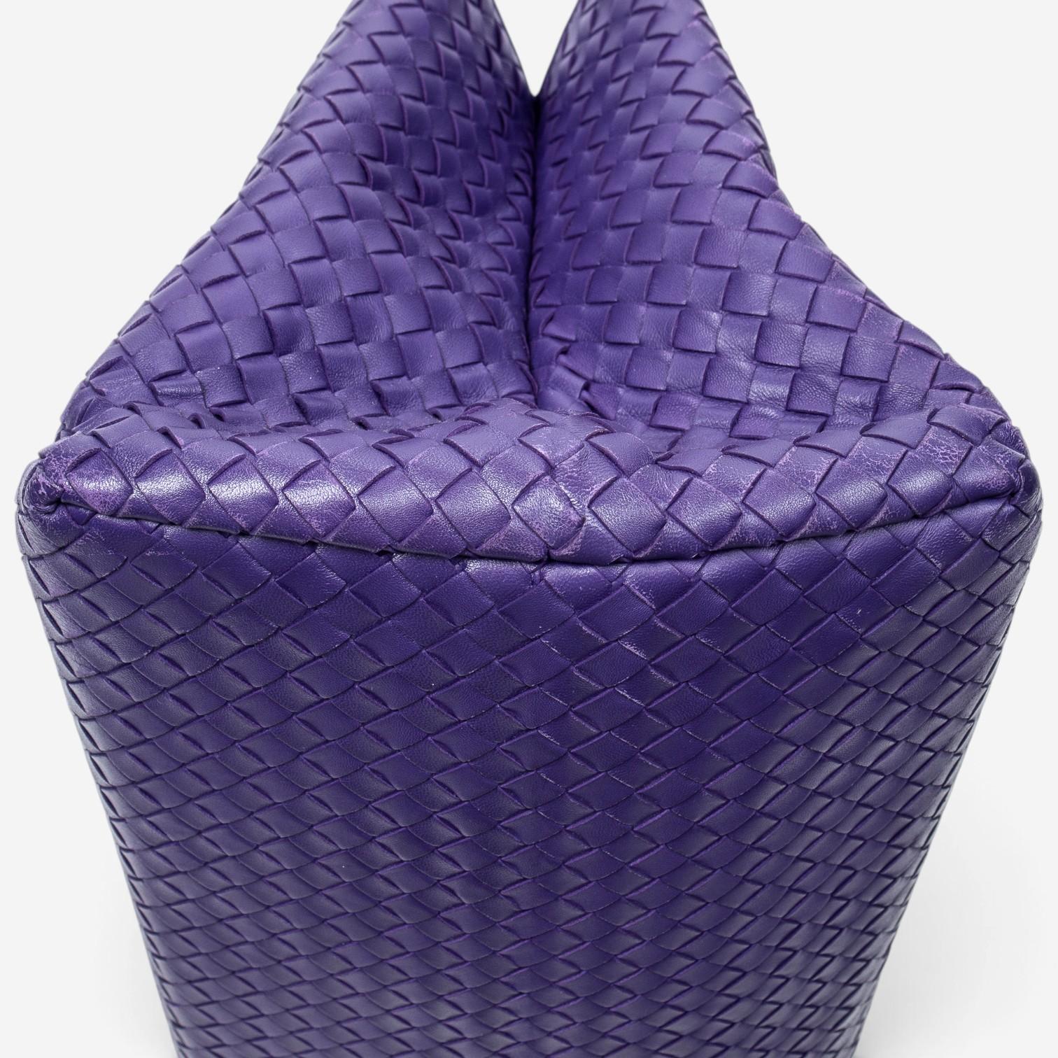 Bottega Veneta Milano Purple Calf Leather Tote Bag ABC6096