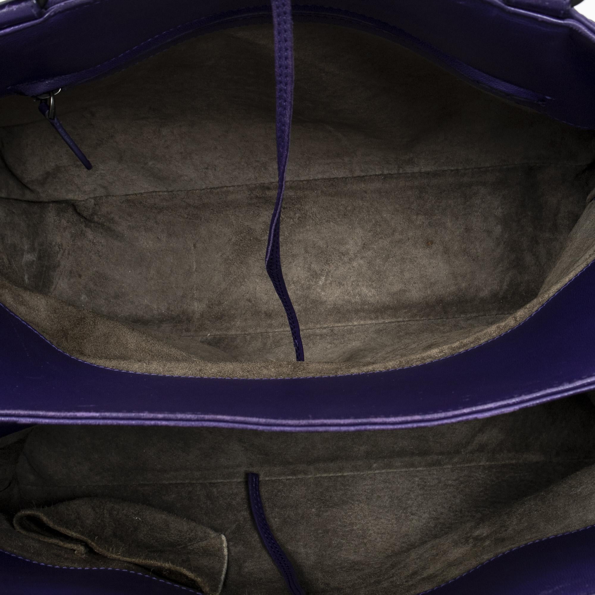 Bottega Veneta Milano Purple Calf Leather Tote Bag ABC6096