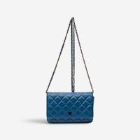 Chanel Classic Blue/Purple Lambskin Leather Chain Wallet ABC6106