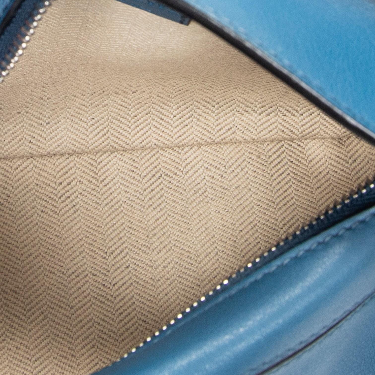 Loewe Mini Puzzle Blue Calfskin Leather Crossbody Bag ABC6674