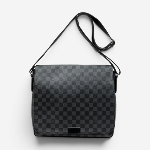 Louis Vuitton Daniel Black & Gray Damier Graphite Coated Canvas Shoulder Bag ABC