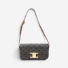 Celine Triomphe Brown/Gray Coated Canvas Claude Shoulder Bag ABC7202