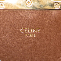 Celine Triomphe Brown/Gray Coated Canvas Claude Shoulder Bag ABC7202