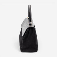 Yves Saint Laurent Moujik Medium Black Suede Leather Top Handle Bag ABC7230