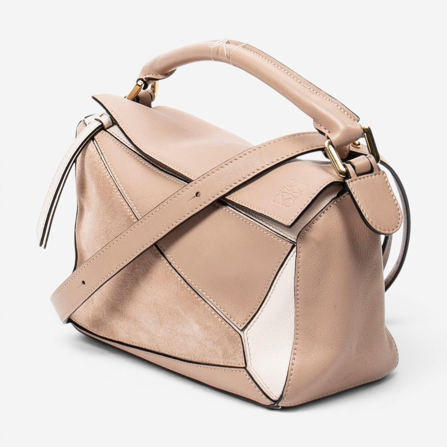 Loewe Puzzle Small Beige Calfskin Leather Crossbody Bag ABC7253