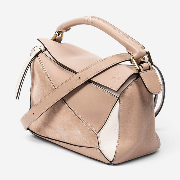 Loewe Puzzle Small Beige Calfskin Leather Crossbody Bag ABC7253