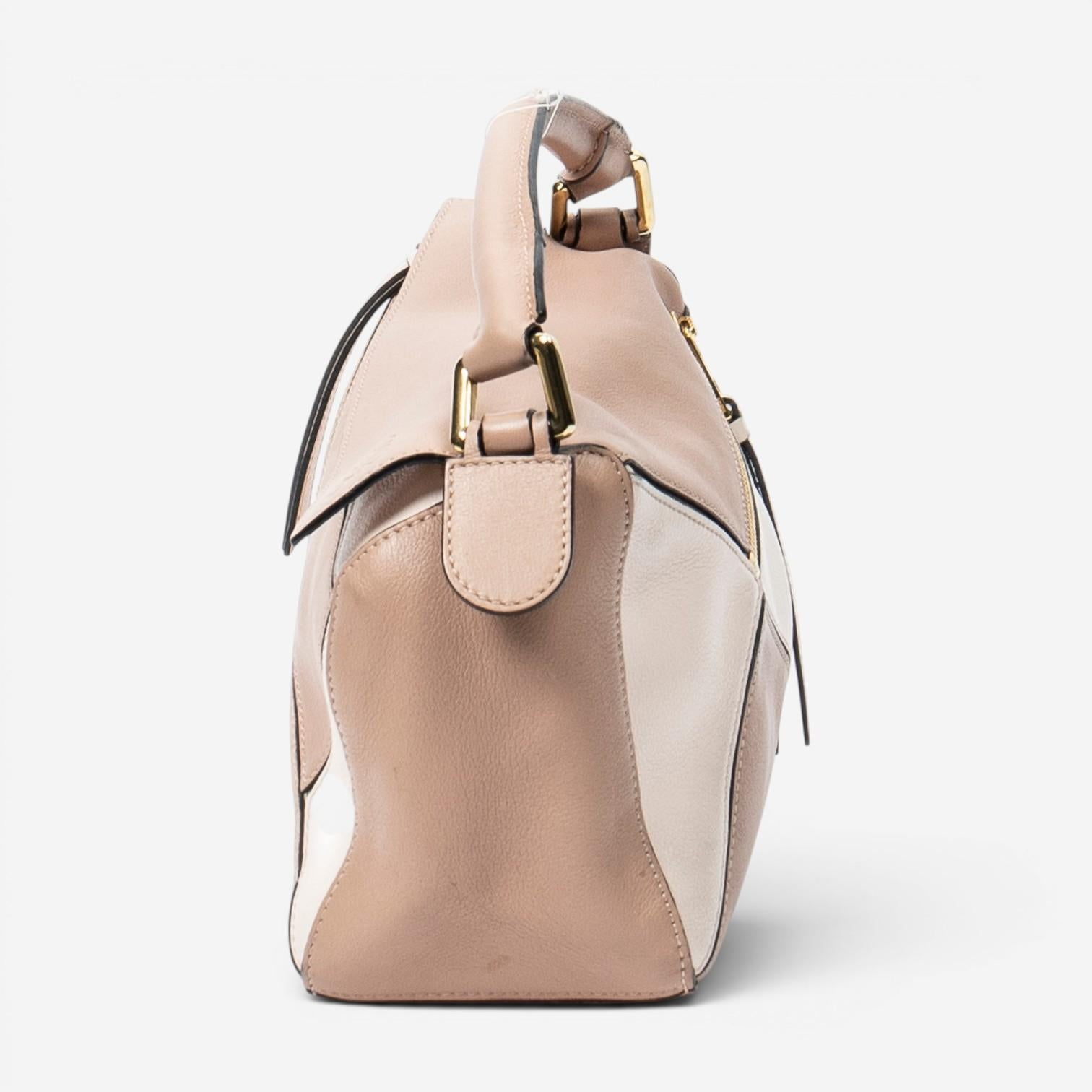 Loewe Puzzle Small Beige Calfskin Leather Crossbody Bag ABC7253
