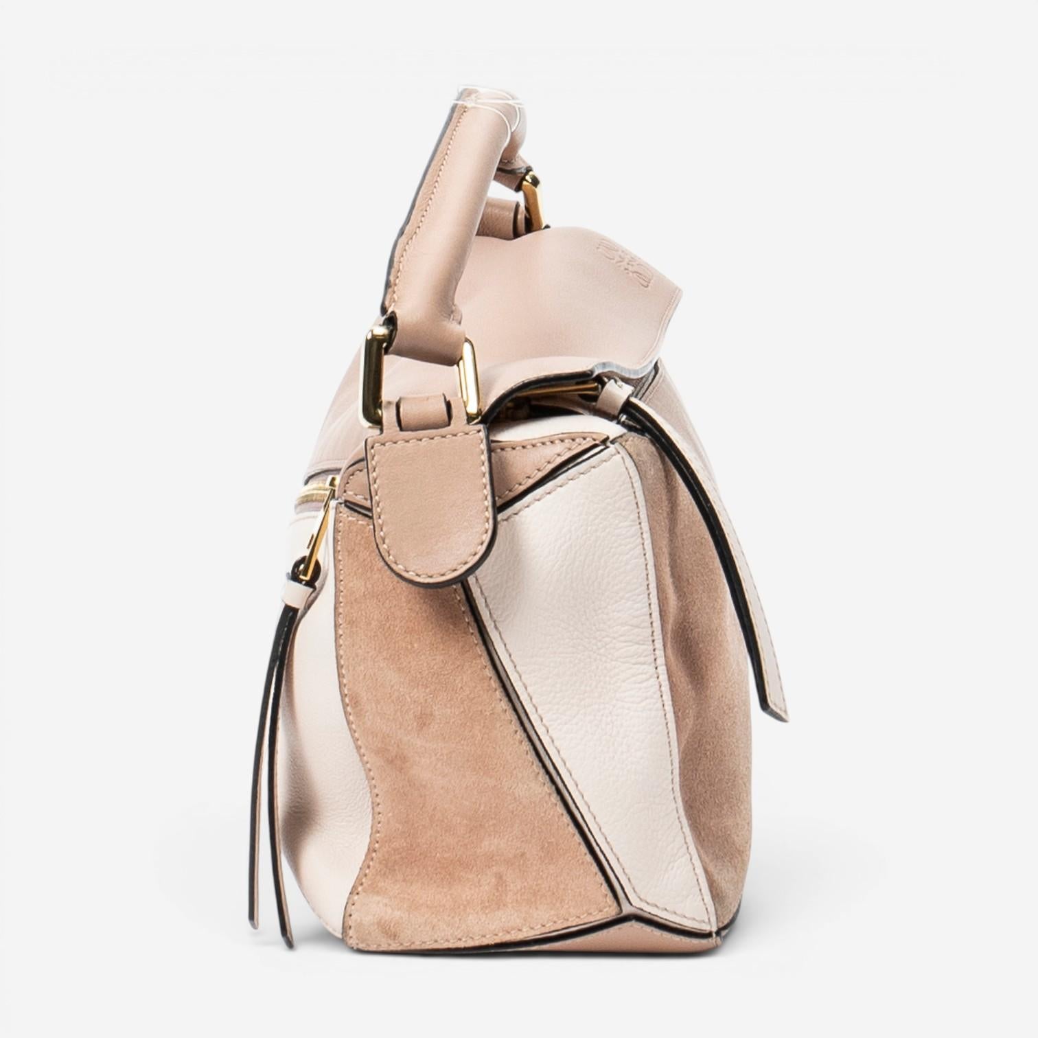 Loewe Puzzle Small Beige Calfskin Leather Crossbody Bag ABC7253
