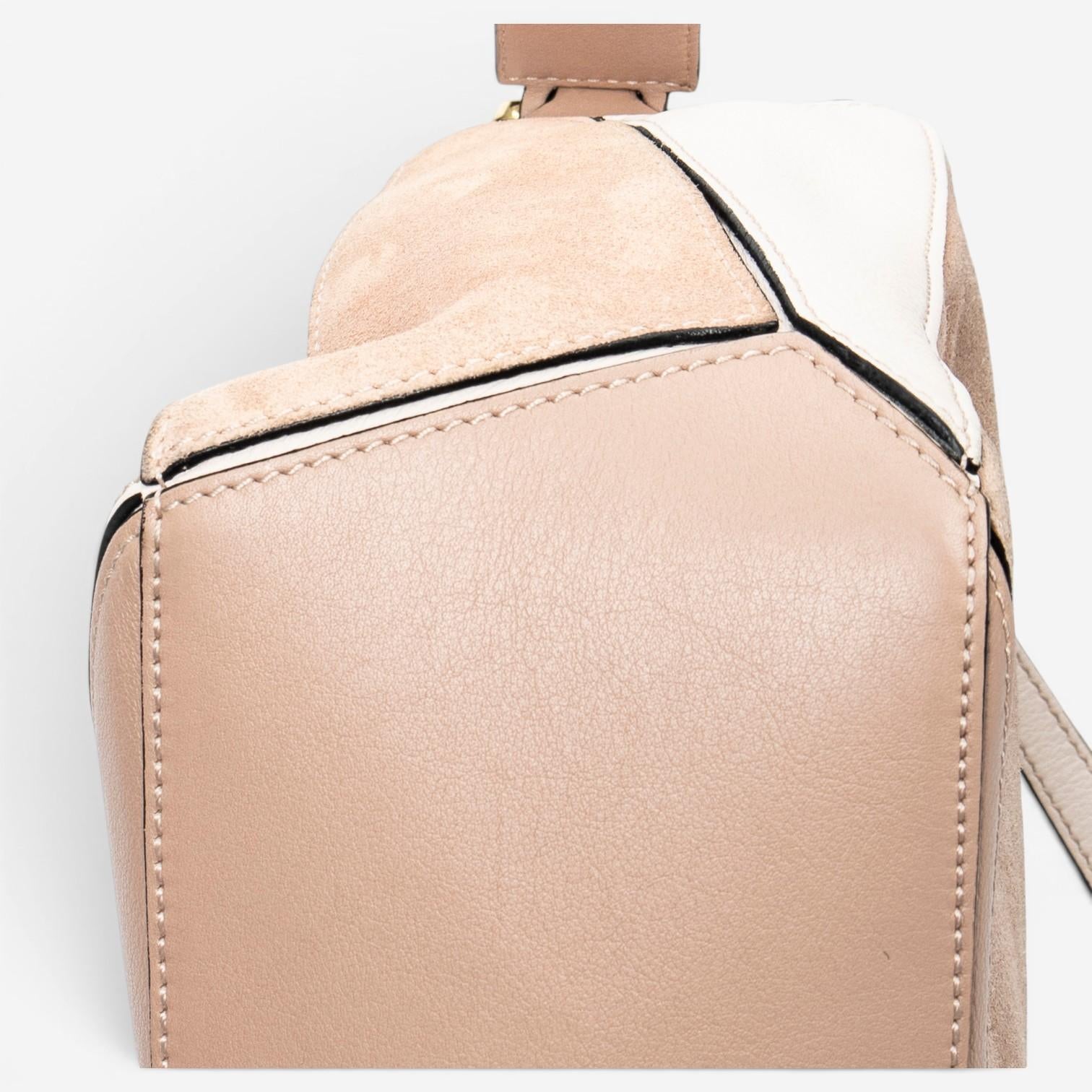 Loewe Puzzle Small Beige Calfskin Leather Crossbody Bag ABC7253