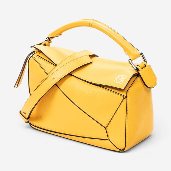 Loewe Puzzle Small Yellow Calfskin Leather Crossbody Bag ABC7407