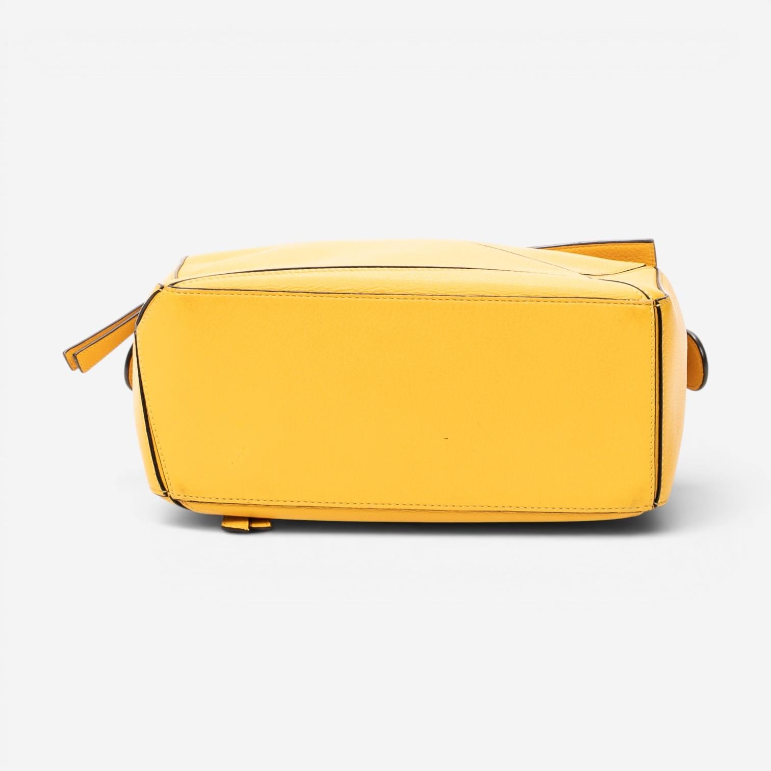 Loewe Puzzle Small Yellow Calfskin Leather Crossbody Bag ABC7407