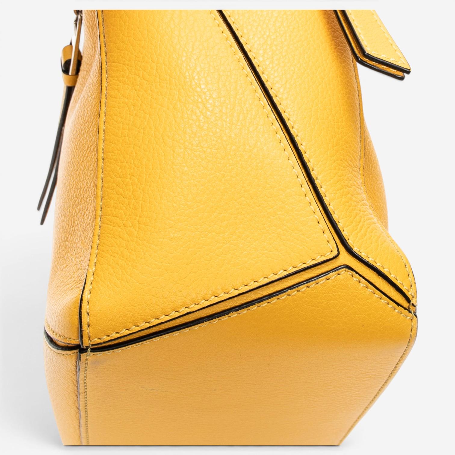 Loewe Puzzle Small Yellow Calfskin Leather Crossbody Bag ABC7407