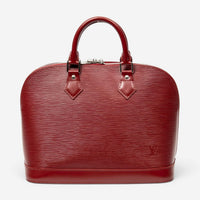 Louis Vuitton Alma Rouge Calf Leather Satchel Handbag ABC7623