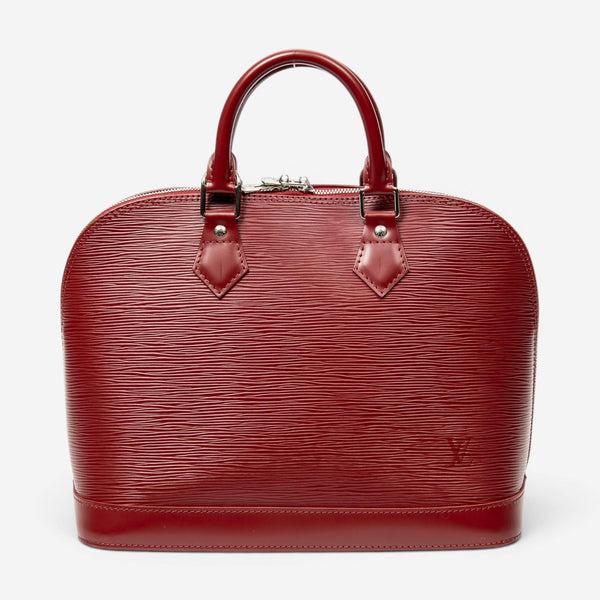 Louis Vuitton Alma Rouge Calf Leather Satchel Handbag ABC7623