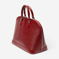 Louis Vuitton Alma Rouge Calf Leather Satchel Handbag ABC7623