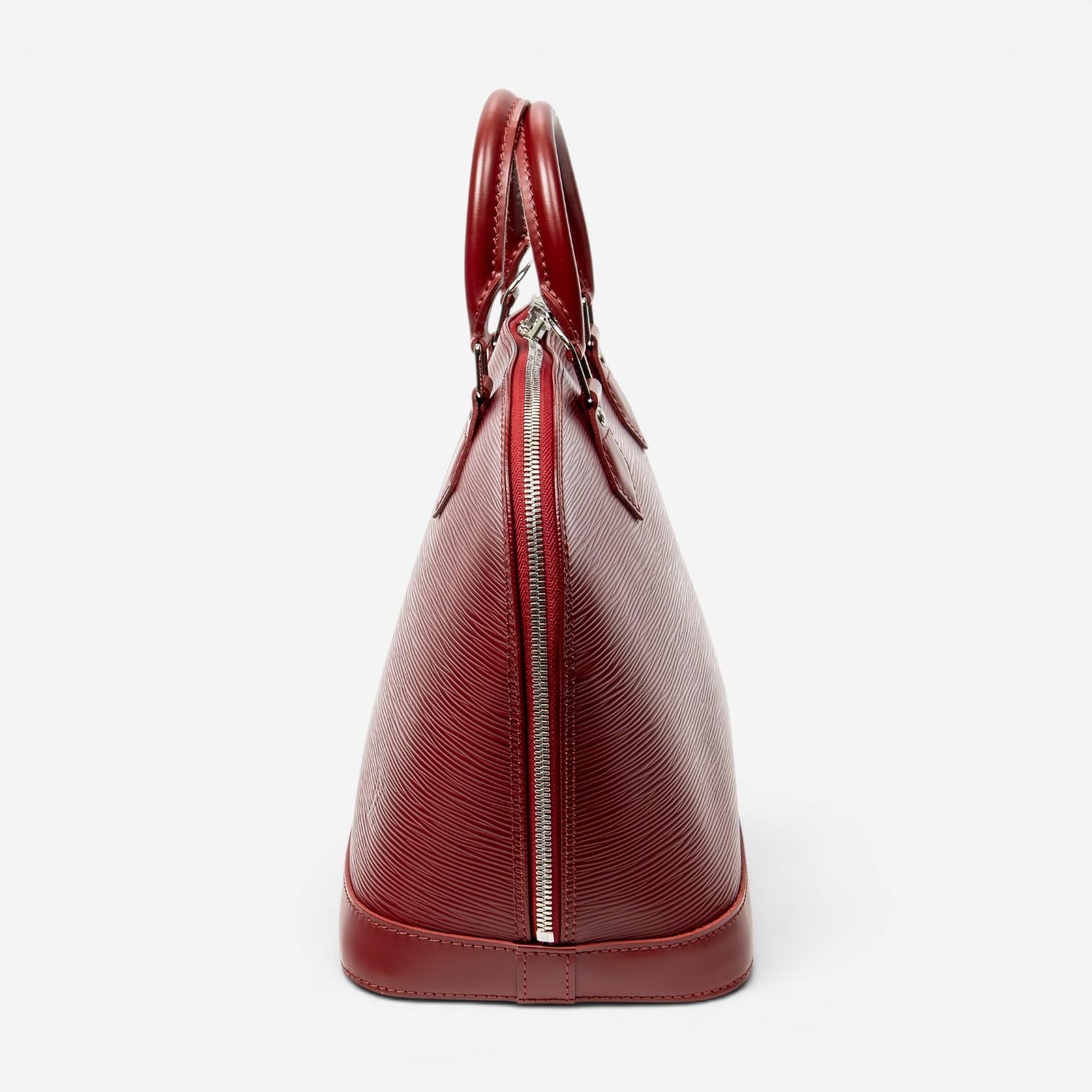 Louis Vuitton Alma Rouge Calf Leather Satchel Handbag ABC7623