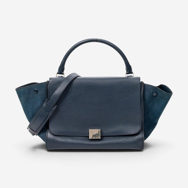 Celine Navy Calf Leather Medium Trapeze Bag ABC7631
