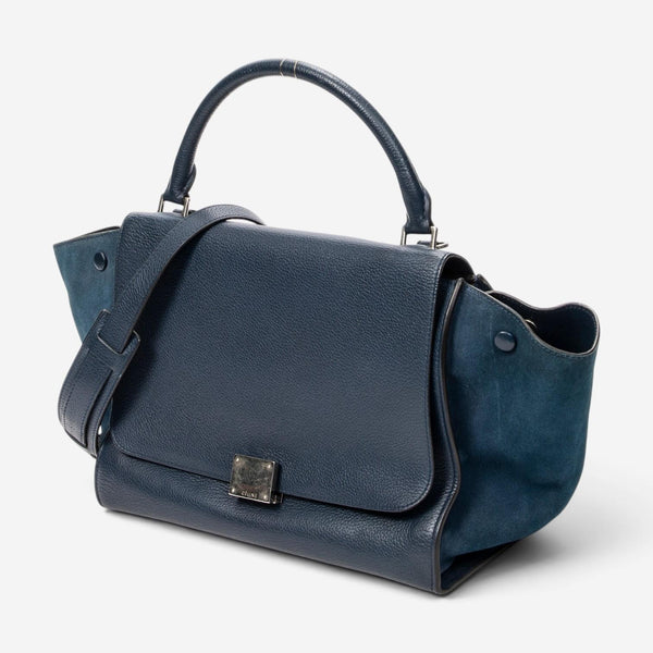 Celine Navy Calf Leather Medium Trapeze Bag ABC7631