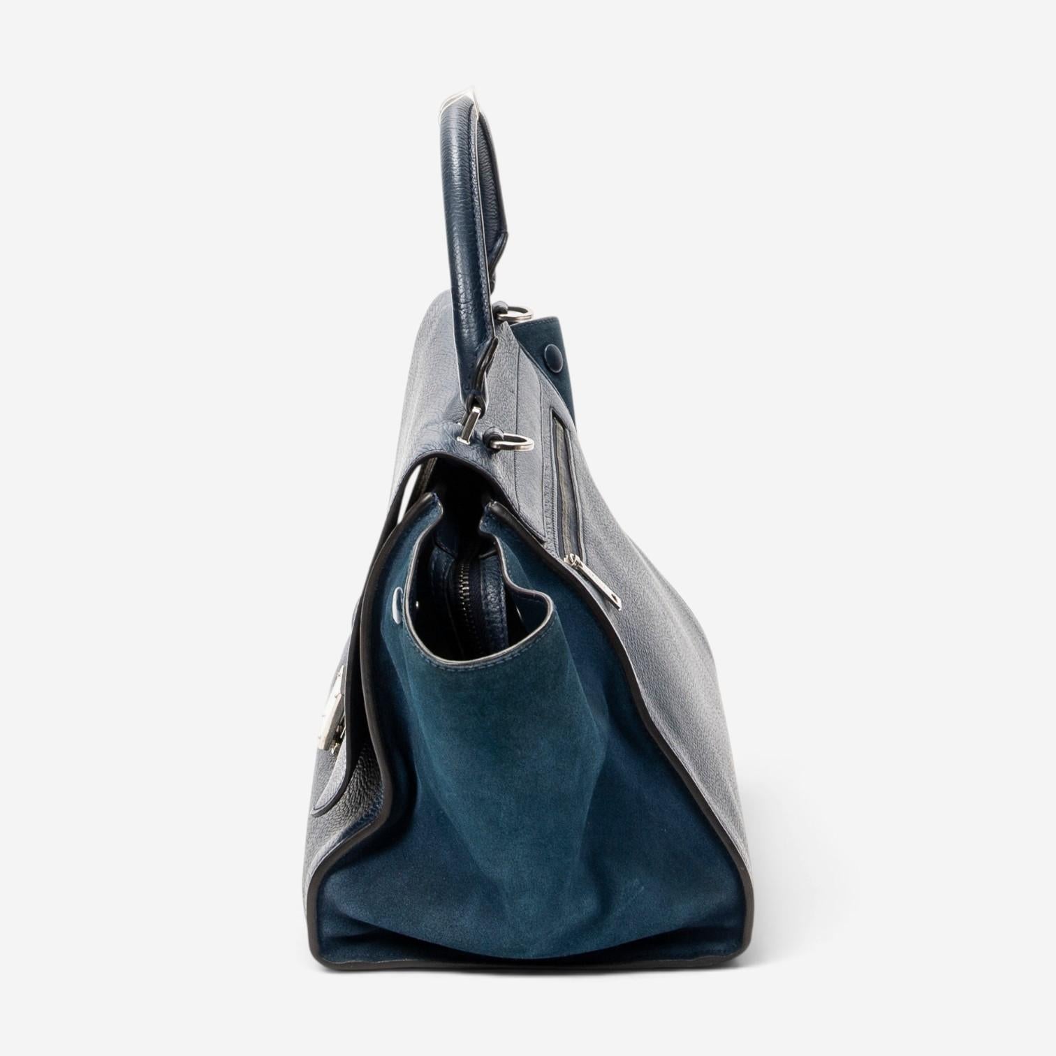 Celine Navy Calf Leather Medium Trapeze Bag ABC7631