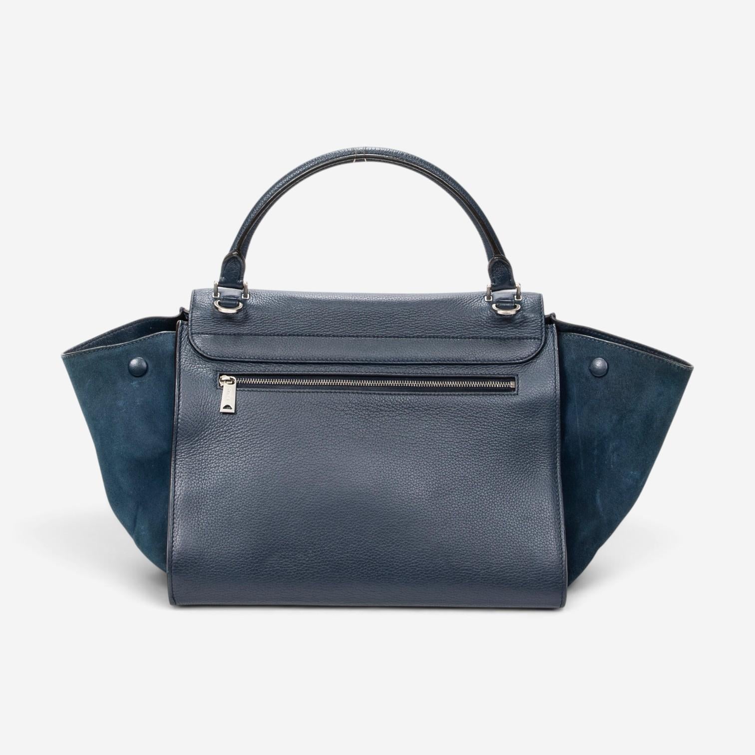 Celine Navy Calf Leather Medium Trapeze Bag ABC7631