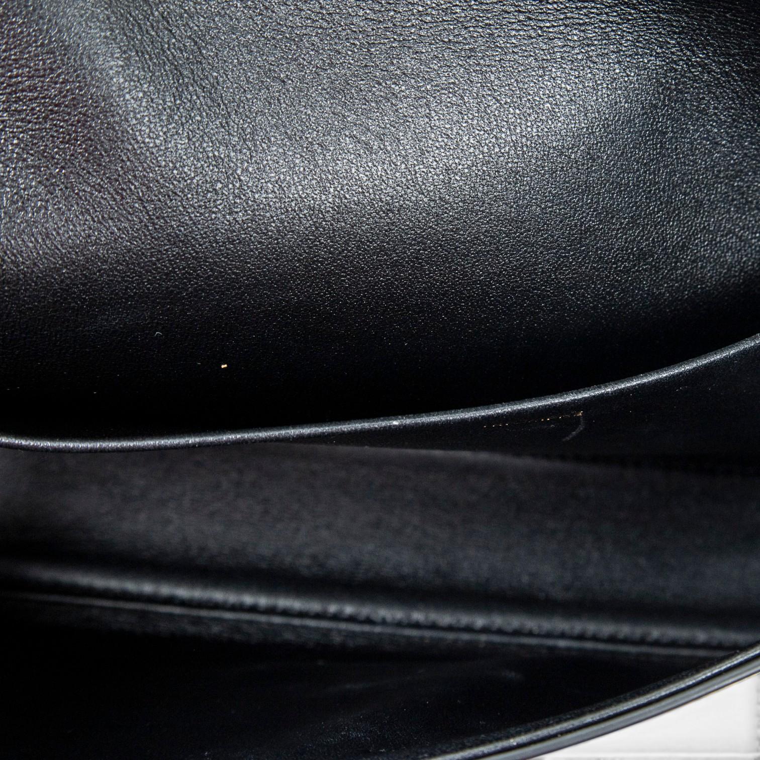 Celine Claude Black Smooth Calfskin Leather Shoulder Bag ABC8336