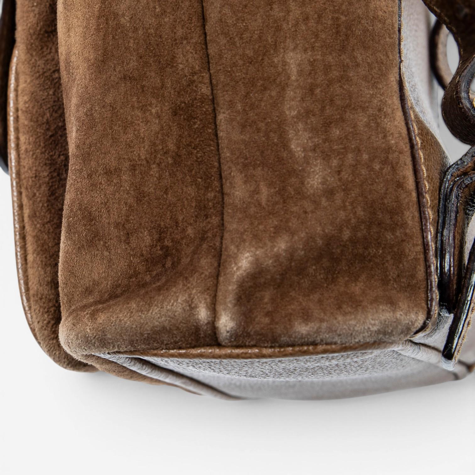 Gucci Bamboo Mini Brown Suede Leather Backpack ABC8572