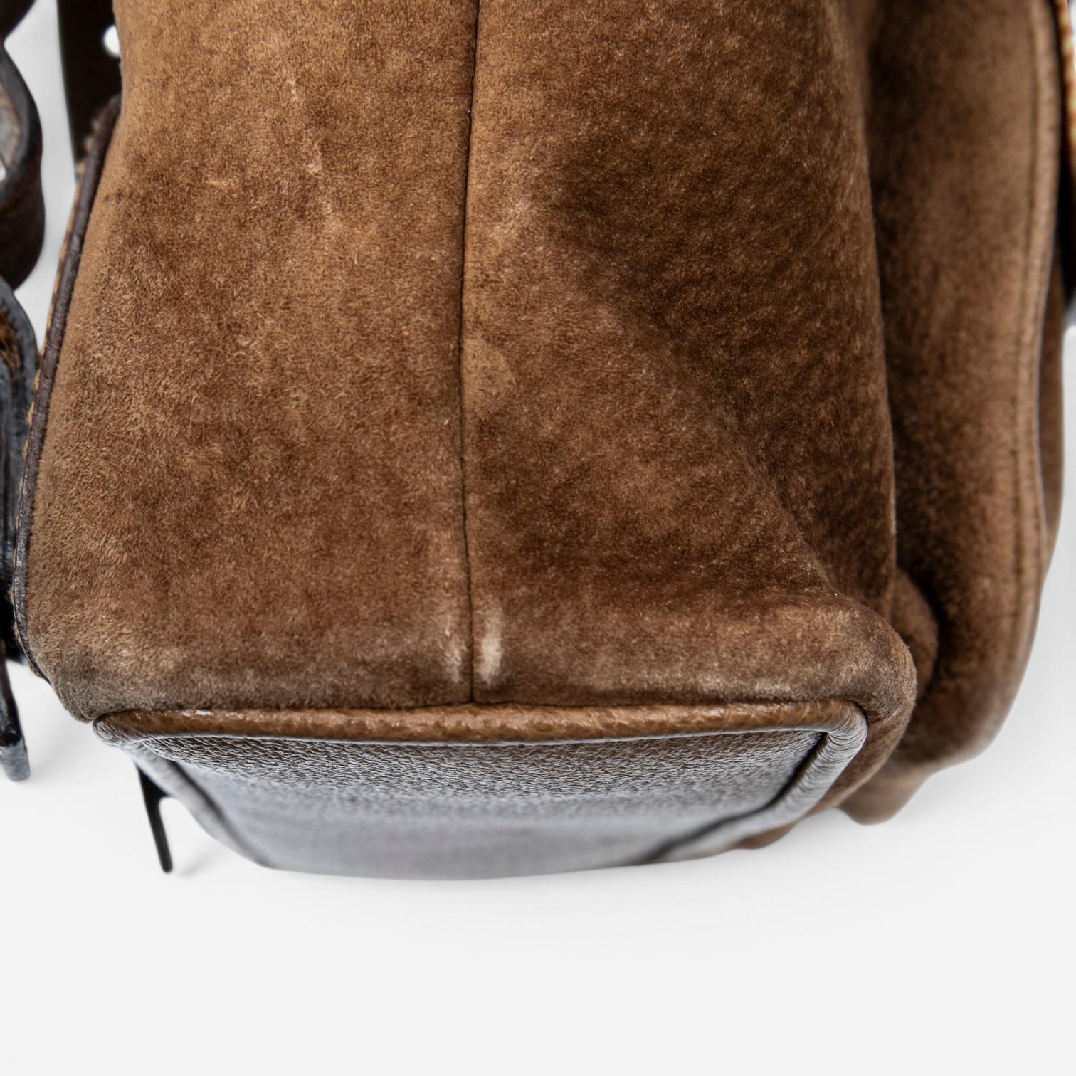 Gucci Bamboo Mini Brown Suede Leather Backpack ABC8572