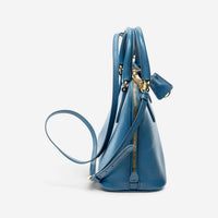 Prada Blue Saffiano Leather Small Zip Promenade Bag ABC8617