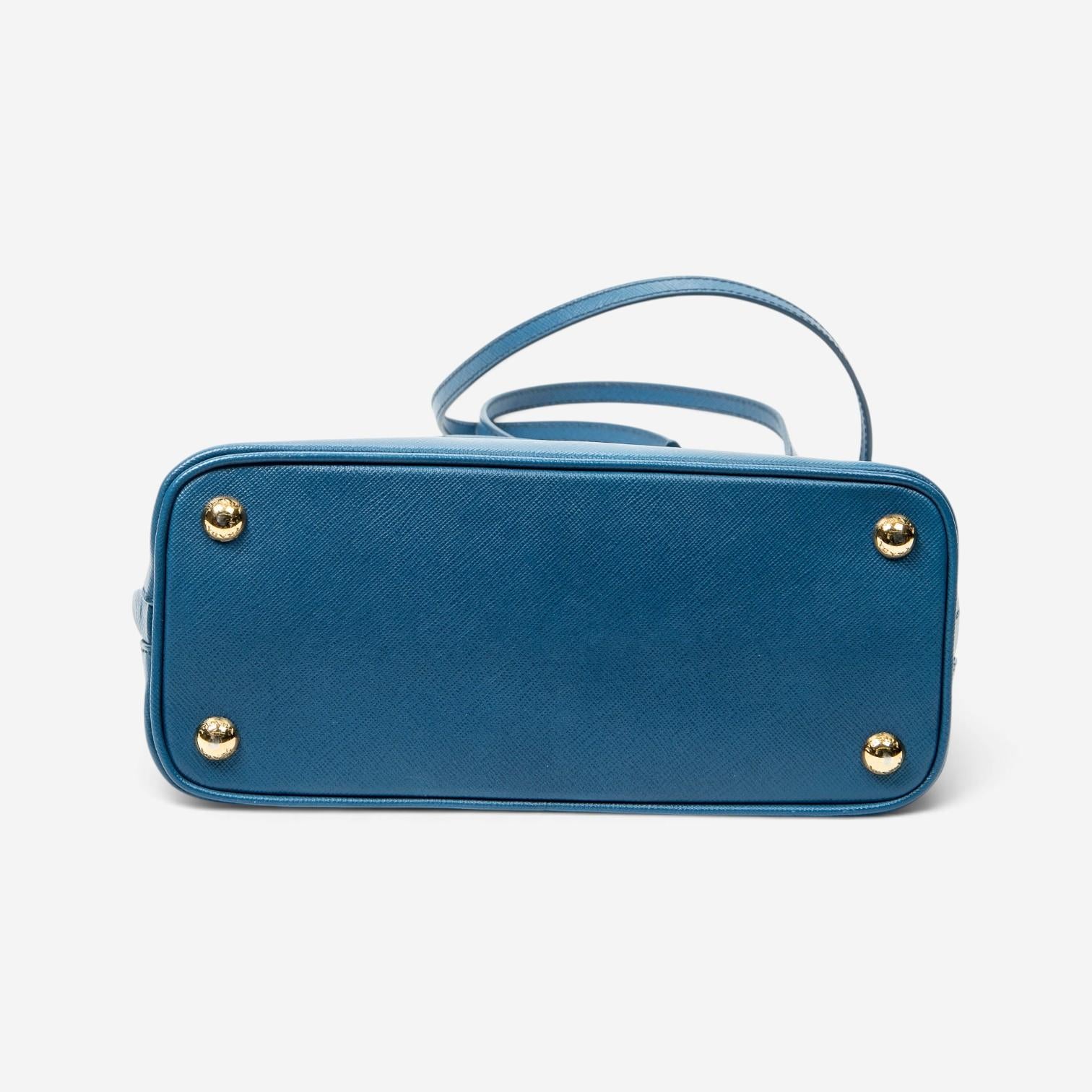 Prada Blue Saffiano Leather Small Zip Promenade Bag ABC8617