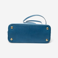 Prada Blue Saffiano Leather Small Zip Promenade Bag ABC8617