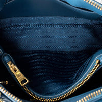 Prada Blue Saffiano Leather Small Zip Promenade Bag ABC8617
