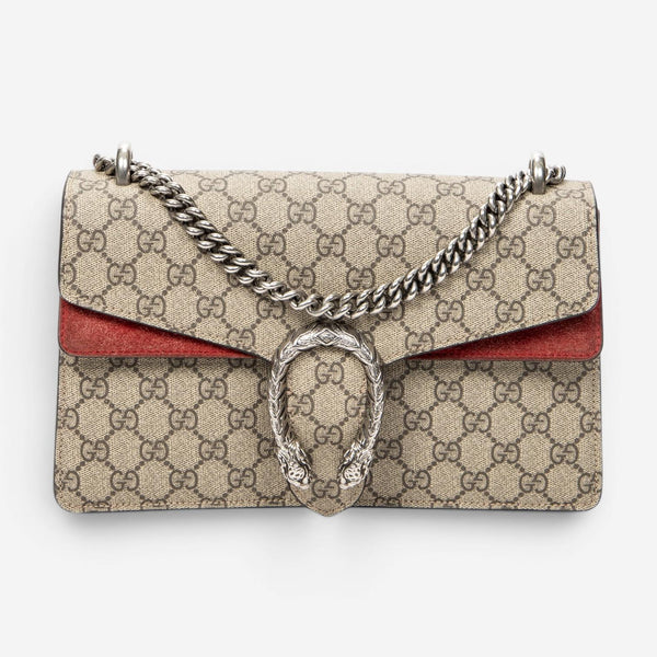 Gucci Dionysus Small Beige Supreme Coated Canvas Chain Crossbody Bag ABC8985