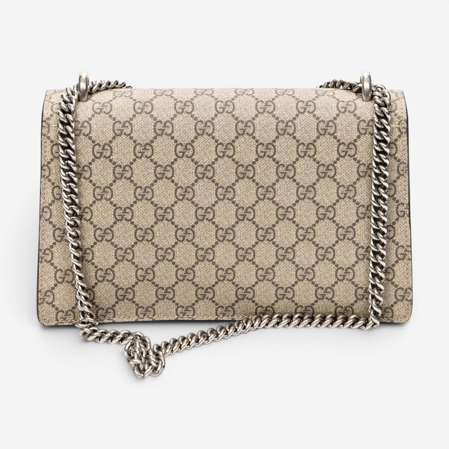 Gucci Dionysus Small Beige Supreme Coated Canvas Chain Crossbody Bag ABC8985