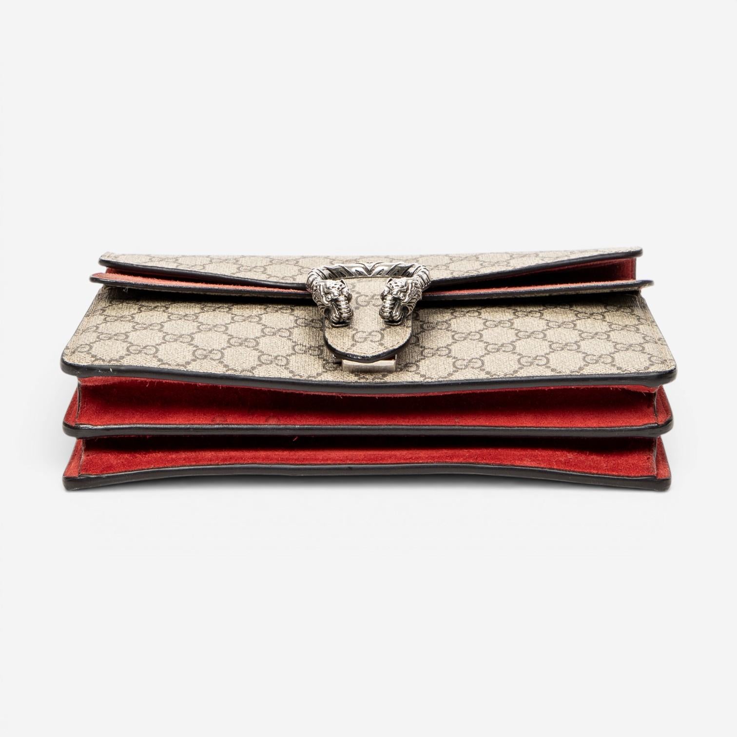Gucci Dionysus Small Beige Supreme Coated Canvas Chain Crossbody Bag ABC8985