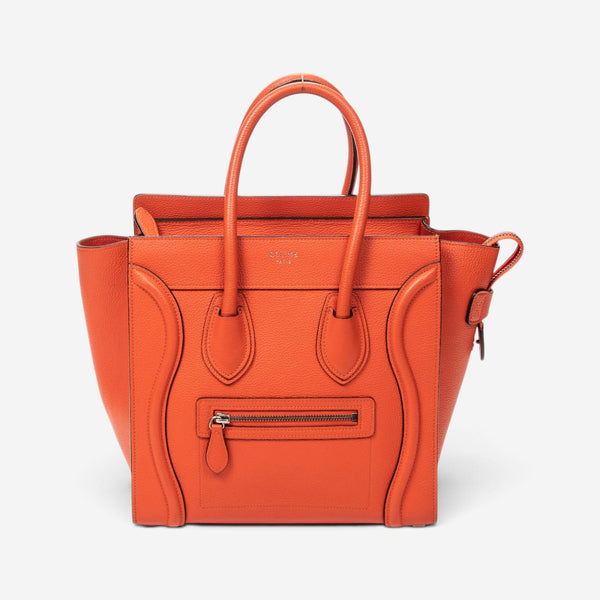 Celine Orange Grained Calfskin Leather Micro Luggage Bag ABC9418