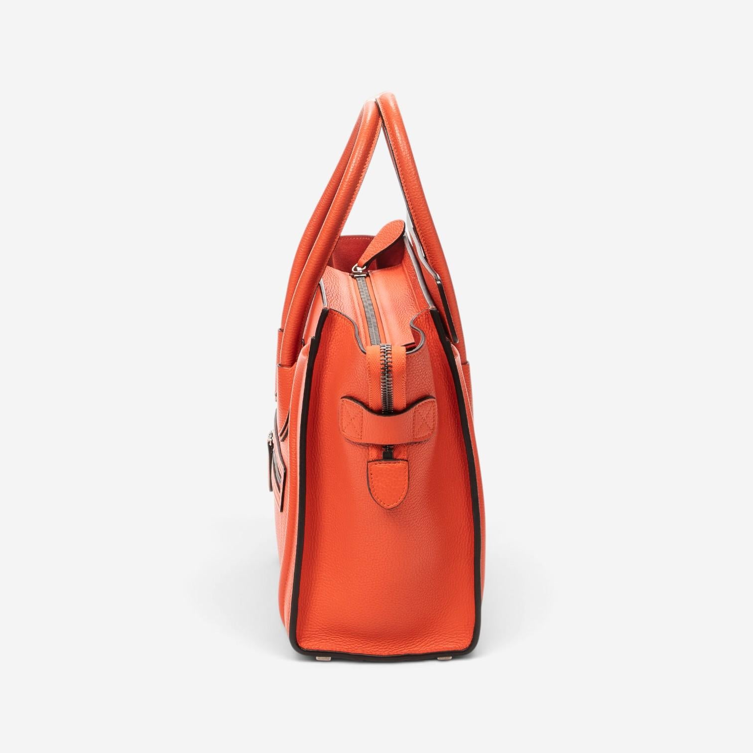 Celine Orange Grained Calfskin Leather Micro Luggage Bag ABC9418