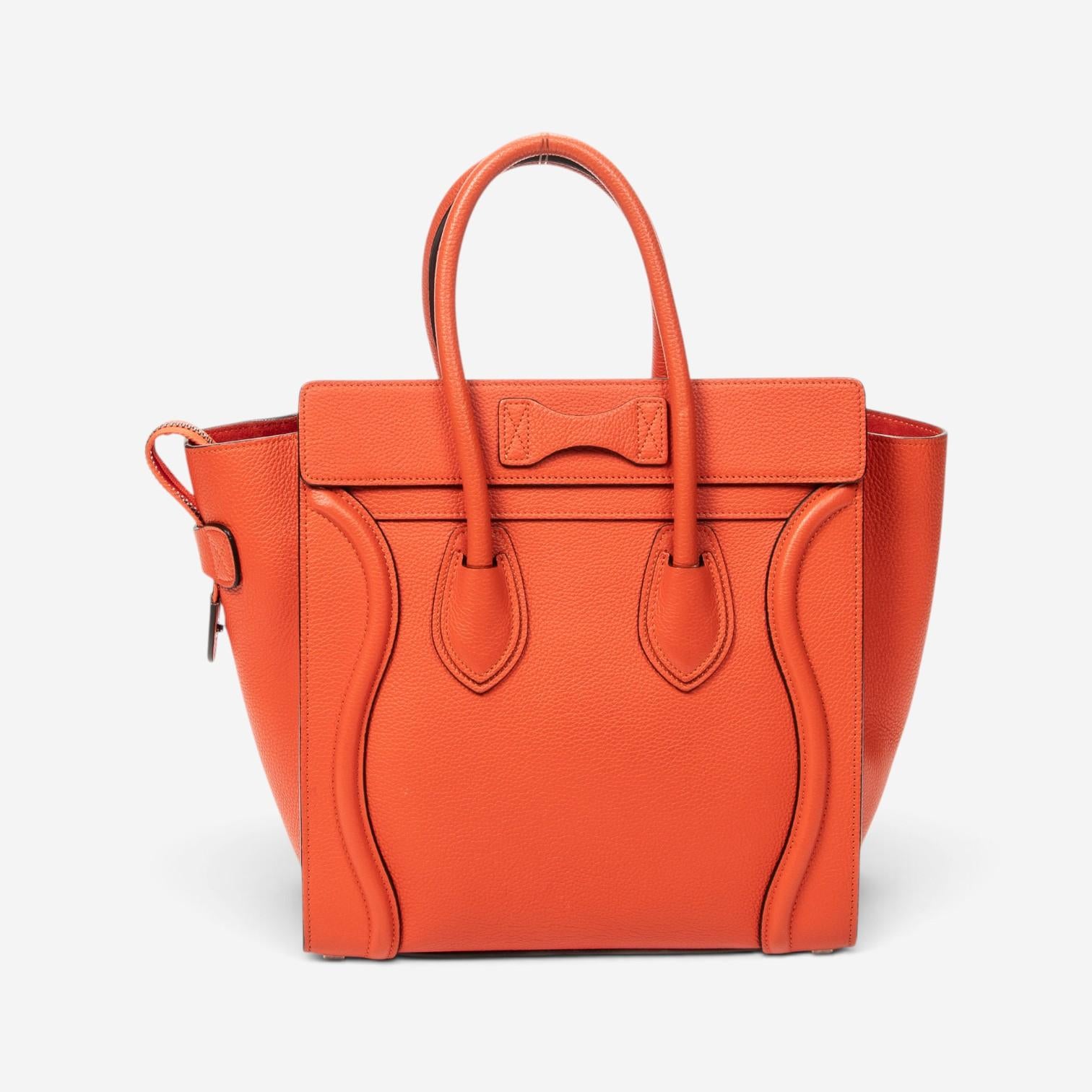 Celine Orange Grained Calfskin Leather Micro Luggage Bag ABC9418