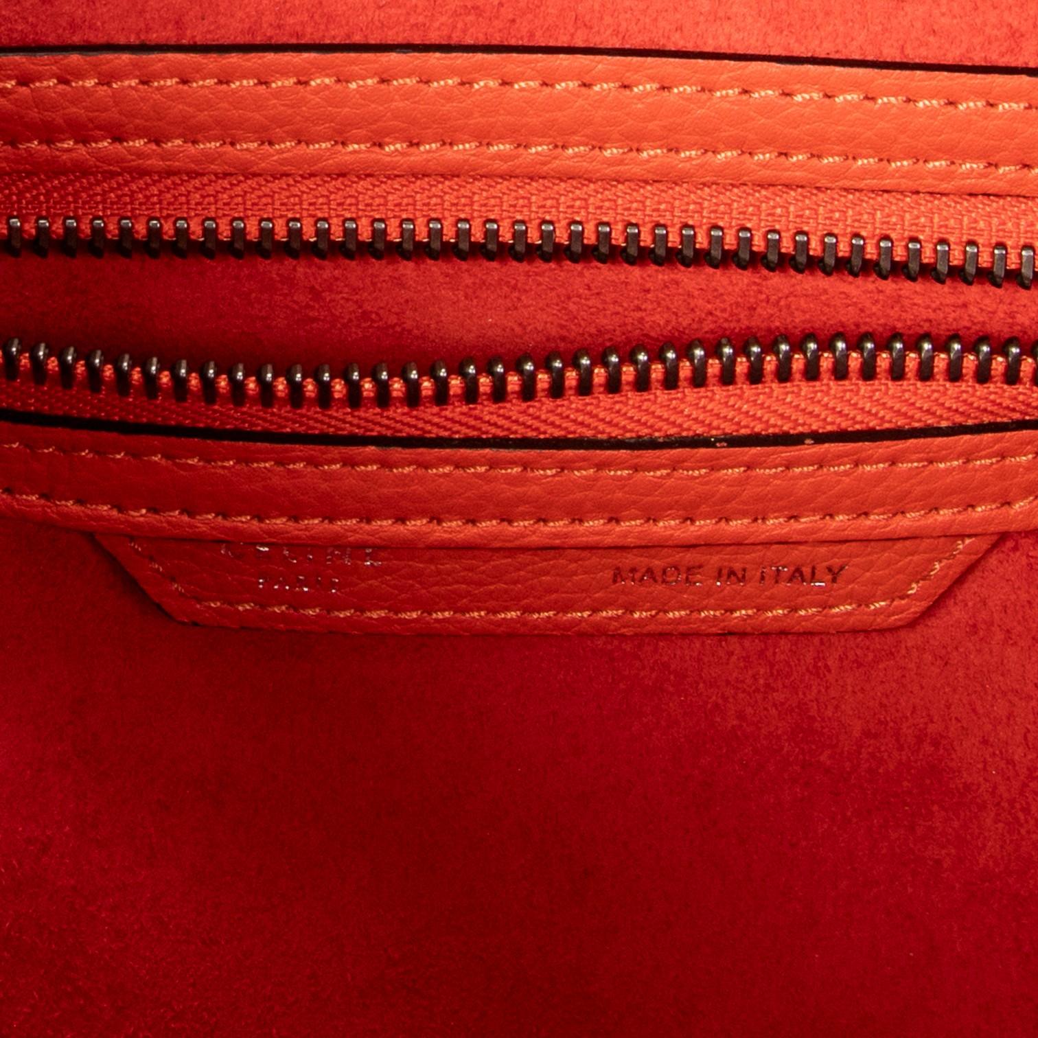 Celine Orange Grained Calfskin Leather Micro Luggage Bag ABC9418