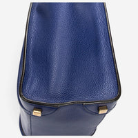 Celine Royal Blue Grained Calfskin Leather Micro Luggage Tote Bag ABC9419