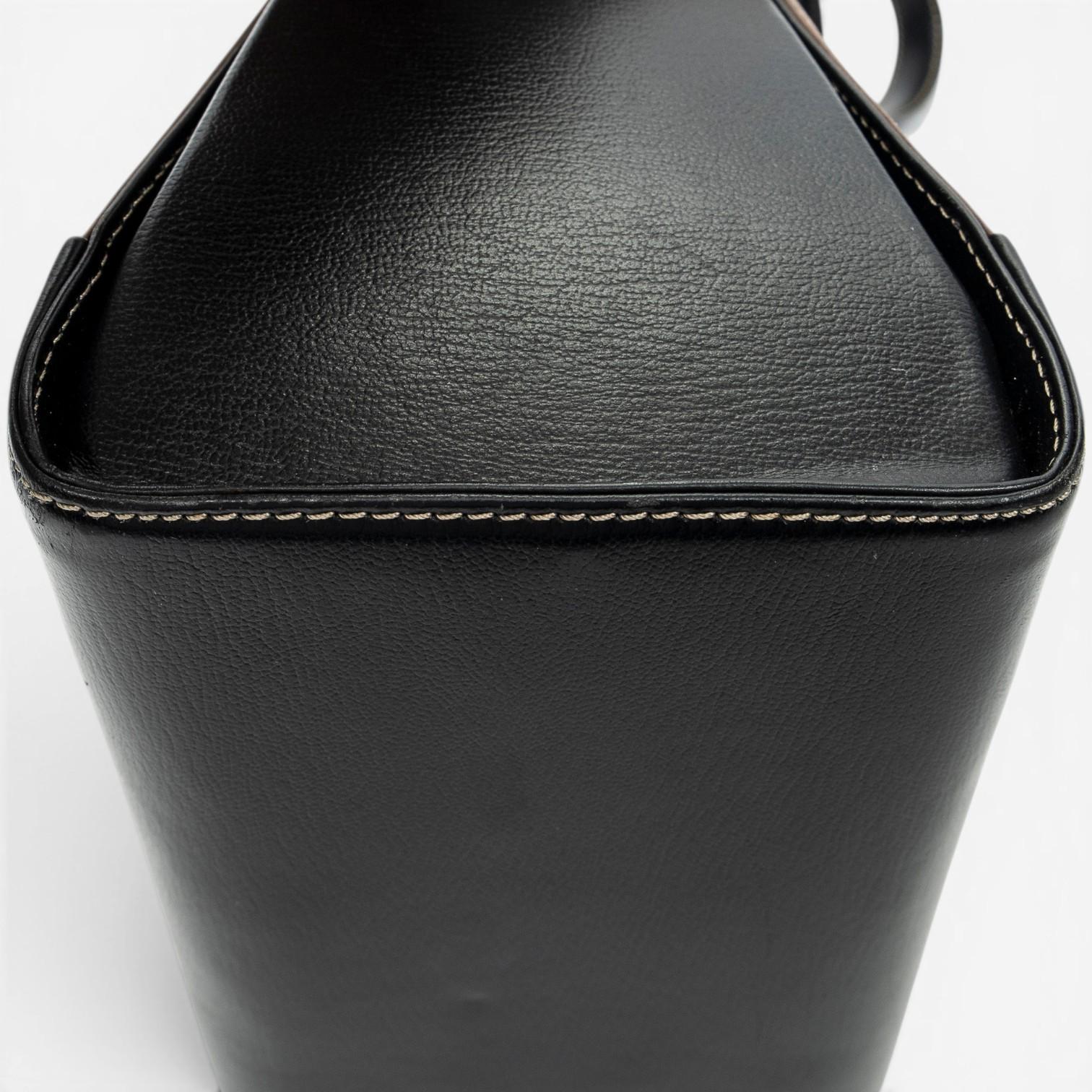 Loewe Velazquez Bucket Brown/Black Calfskin Leather Shoulder Bag ABC9555