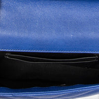 Yves Saint Laurent College Blue Chevron Calfskin Leather Crossbody Bag ABC9859