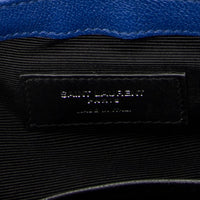Yves Saint Laurent College Blue Chevron Calfskin Leather Crossbody Bag ABC9859