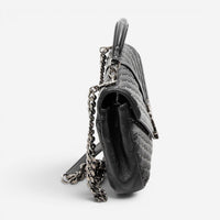 Yves Saint Laurent College Medium Black Chevron Leather Shoulder Bag ABD0089
