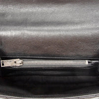 Yves Saint Laurent College Medium Black Chevron Leather Shoulder Bag ABD0089