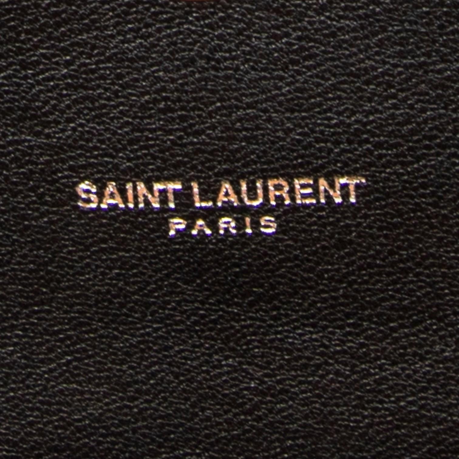 Yves Saint Laurent College Medium Black Chevron Leather Shoulder Bag ABD0089